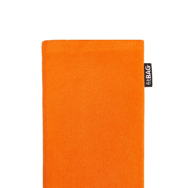 fitBAG Classic Orange    maßgeschneiderte Handytasche aus original Alcantara® mit Mikrofaserinnenfutter