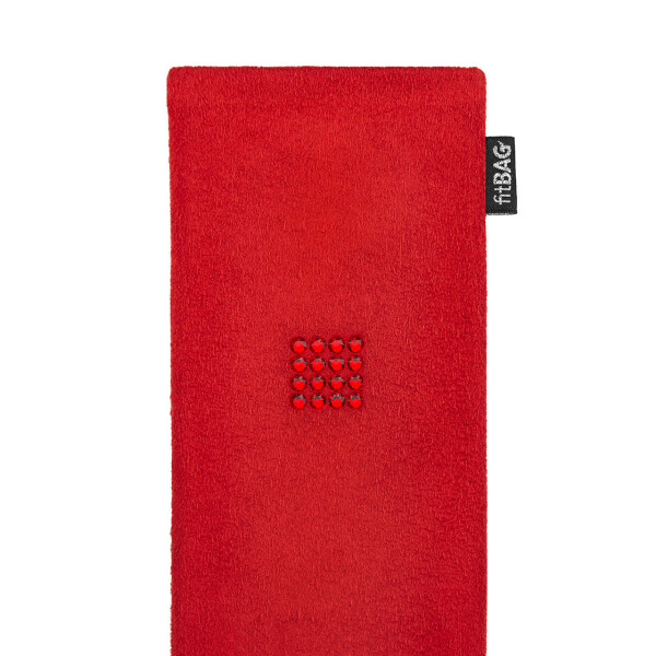 fitBAG Pop Classic Rot Tile    maßgeschneiderte Handytasche aus Alcantara® mit Swarovski® Kristallen