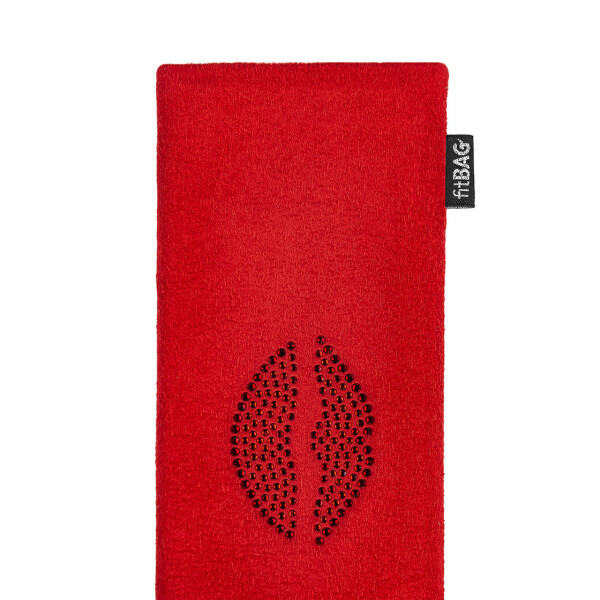 fitBAG Pop Classic Rot Kiss    maßgeschneiderte Handytasche aus Alcantara® mit Swarovski® Kristallen