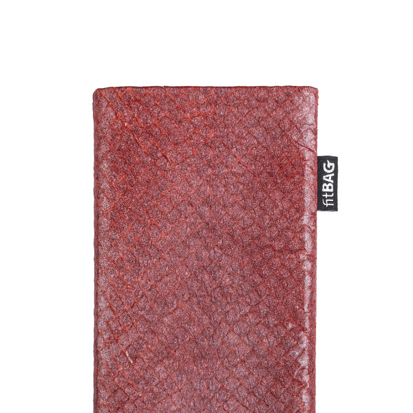 fitBAG Fin Salmon Coral    custom tailored fish leather sleeve with integrated MicroFibre lining