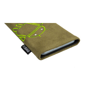 fitBAG Classic Khaki Stitch Android Light    custom tailored nappa leather sleeve with integrated MicroFibre lining