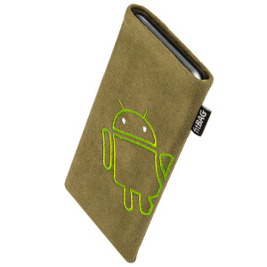 fitBAG Classic Khaki Stitch Android Light    custom tailored nappa leather sleeve with integrated MicroFibre lining