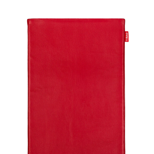 fitBAG Beat Red    custom tailored nappa leather tablet sleeve with integrated MicroFibre lining