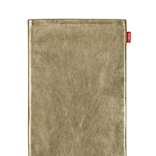 fitBAG Groove Gold    custom tailored nappa leather tablet sleeve with integrated MicroFibre lining
