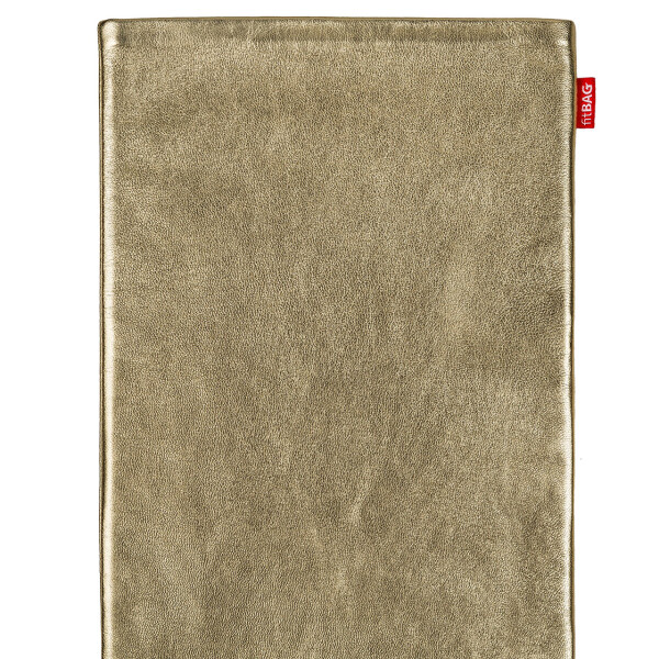 fitBAG Groove Gold    custom tailored nappa leather notebook sleeve with integrated MicroFibre lining