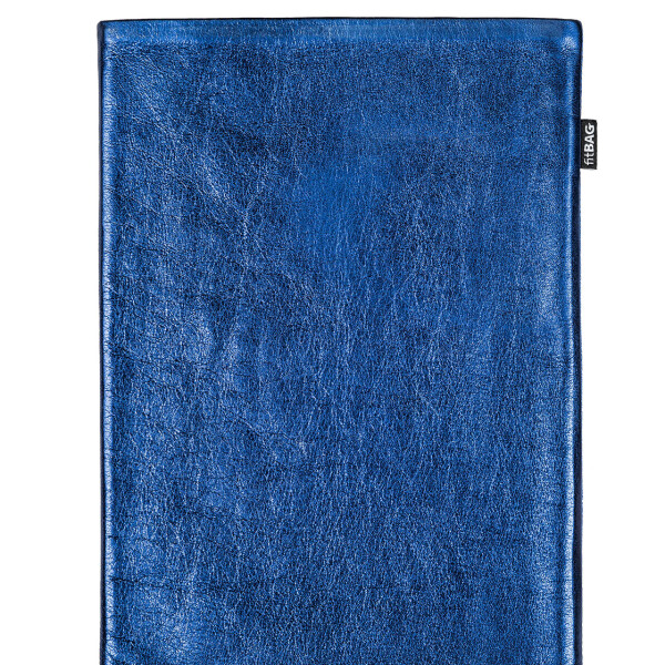 fitBAG Groove Blue    custom tailored nappa leather notebook sleeve with integrated MicroFibre lining