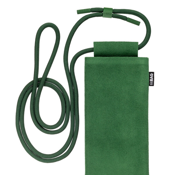 fitBAG Classic Emerald with Phone Necklace    custom tailored Alcantara® sleeve with integrated MicroFibre lining and Phone Necklace