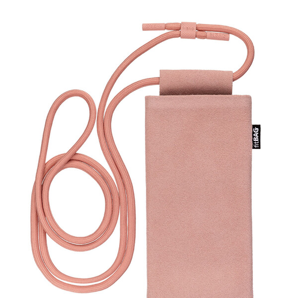 fitBAG Classic Baby Pink with Phone Necklace    custom tailored Alcantara® sleeve with integrated MicroFibre lining and Phone Necklace