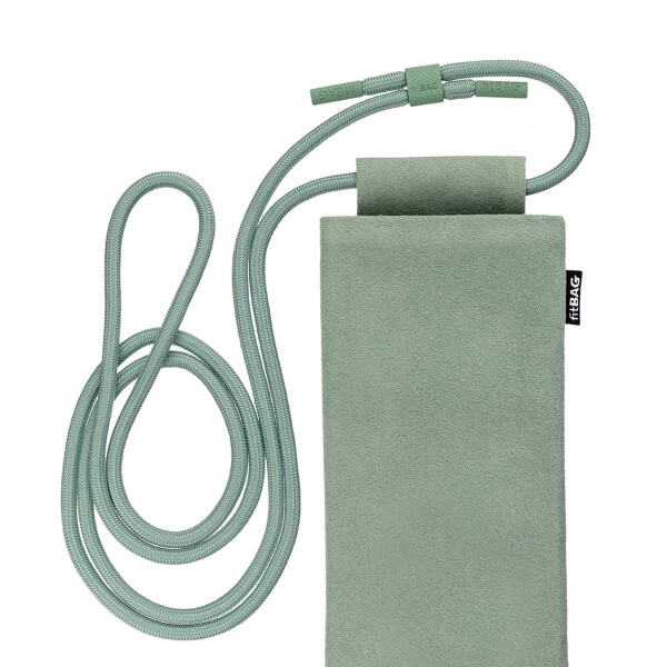fitBAG Classic Mint with Phone Necklace    custom tailored Alcantara® sleeve with integrated MicroFibre lining and Phone Necklace