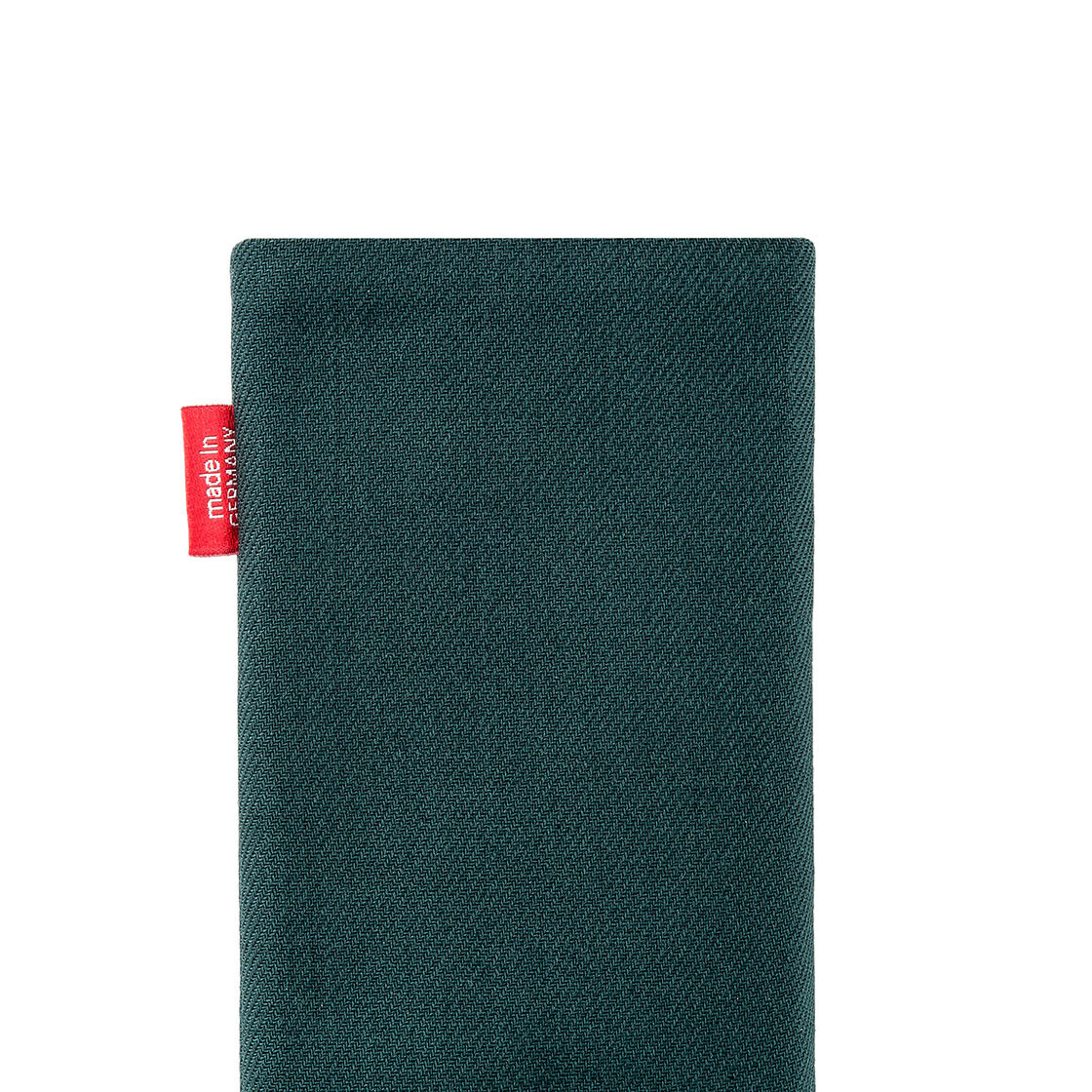 fitBAG Rave Smaragd Handytasche Tasche aus Textil-Stoff mit Microfaserinnenfutter für Nokia 7 Plus Hülle mit Reinigungsfunktion Made in Germany 