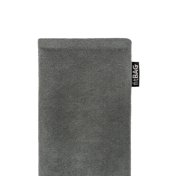 fitBAG Rave Schwarz Handytasche Tasche aus Textil-Stoff mit Microfaserinnenfutter für Sony Xperia 1 Made in Germany 2019 | Hülle mit Reinigungsfunktion 