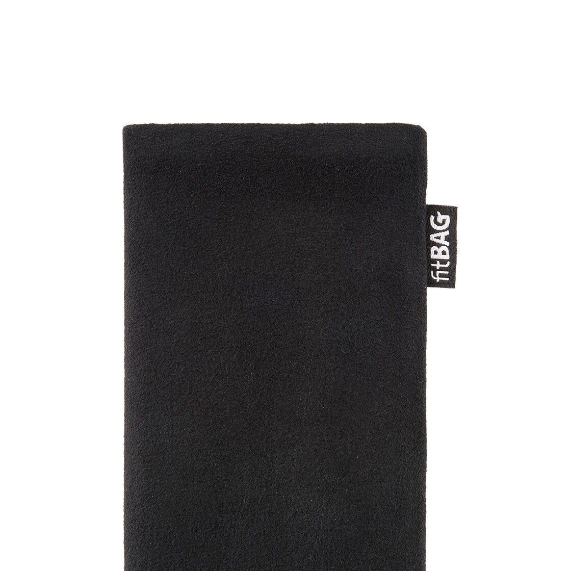 Hülle mit Reinigungsfunktion fitBAG Classic Schwarz Handytasche Tasche aus original Alcantara mit Microfaserinnenfutter für Apple iPhone 11 Made in Germany 