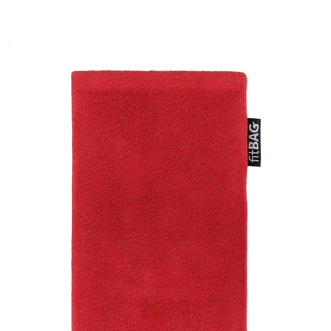 Made in Germany Hülle mit Reinigungsfunktion fitBAG Classic Rot Handytasche Tasche aus original Alcantara mit Microfaserinnenfutter für OnePlus 8 Pro 