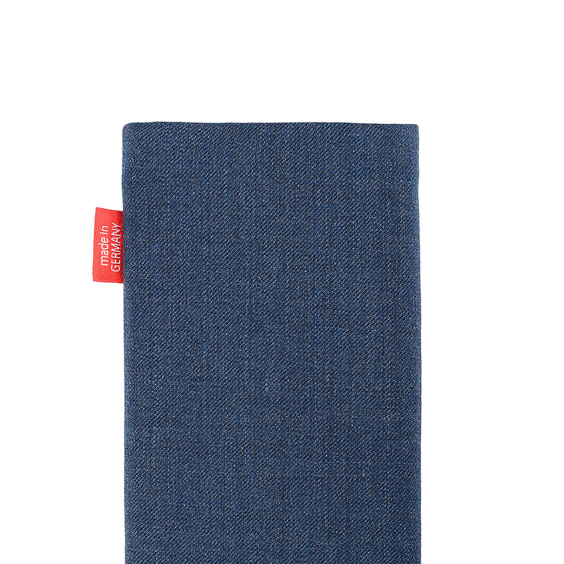 Hülle mit Reinigungsfunktion fitBAG Jive Blau Handytasche Tasche aus Textil-Stoff mit Microfaserinnenfutter für Nokia 7.1 Made in Germany 